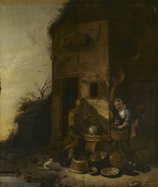 Household Chores, c1650s. Creator: Egbert van der Poel.