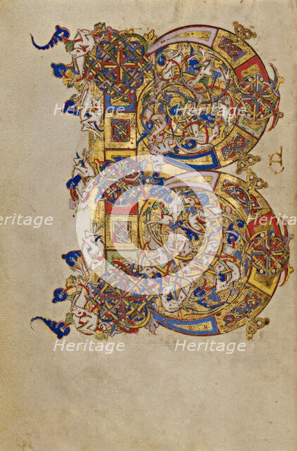 Inhabited Initial B; Breviary, 1153. Creator: Unknown.