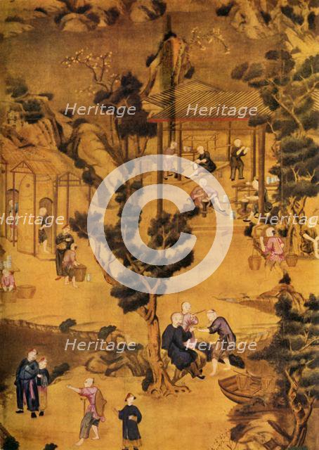 'Chinese Wallpaper in Coutts' Bank', 18th century, (1934).  Creator: Unknown.