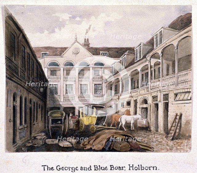 George and Blue Boar Inn, Holborn, London, c1850. Artist: Anon