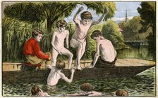 Swimming, 19th century(?). Artist: Unknown