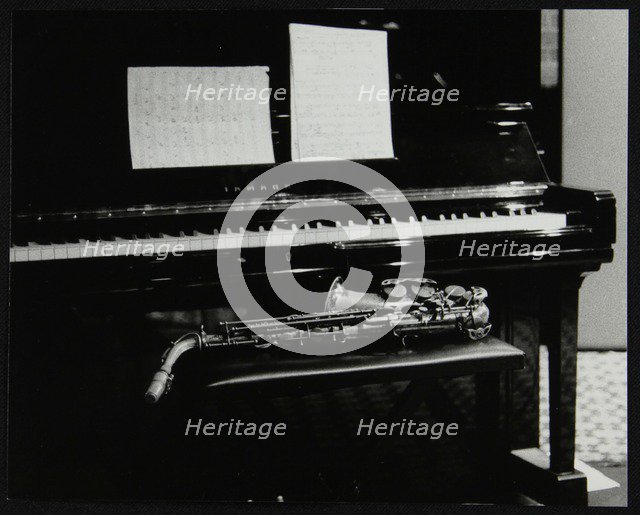Saxophone and piano, The Fairway, Welwyn Garden City, Hertfordshire, 7 May 2000. Artist: Denis Williams
