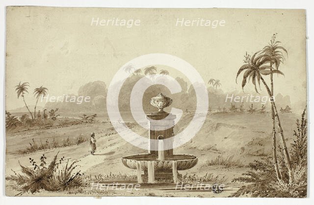 Fountain in Oasis, n.d. Creator: Unknown.