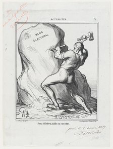 Sera t-il dieu, table ou cuvette, 1869.  Creator: Honore Daumier.
