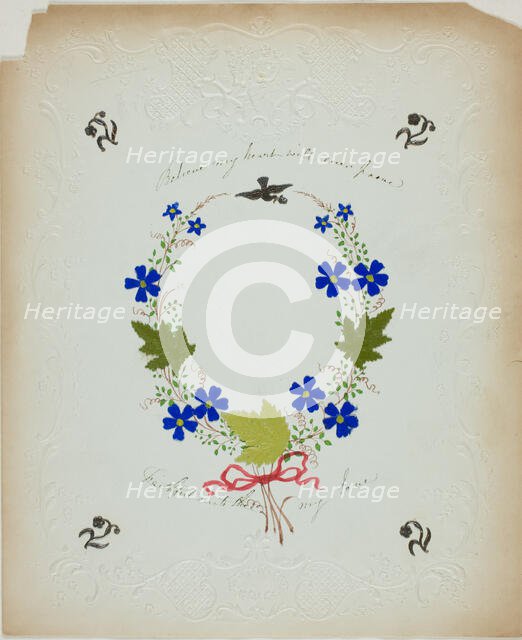 Believe My Heart Will Ever Prove (valentine), c. 1840. Creator: George Kershaw.