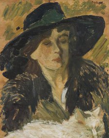 Lady in a Black Hat, c1900s. Creator: Helmer Osslund.
