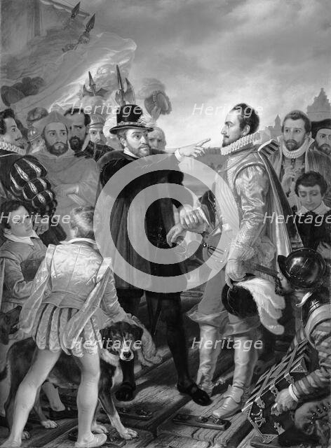 Philip II, King of Spain, Reproaches William I, Prince of Orange, in Vlissingen upon...1559, 1832. Creator: Cornelis Kruseman.