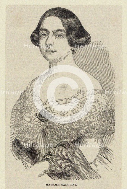 Portrait of the operatic soprano Eugenia Tadolini, née Savorani (1809-1872), 1848.