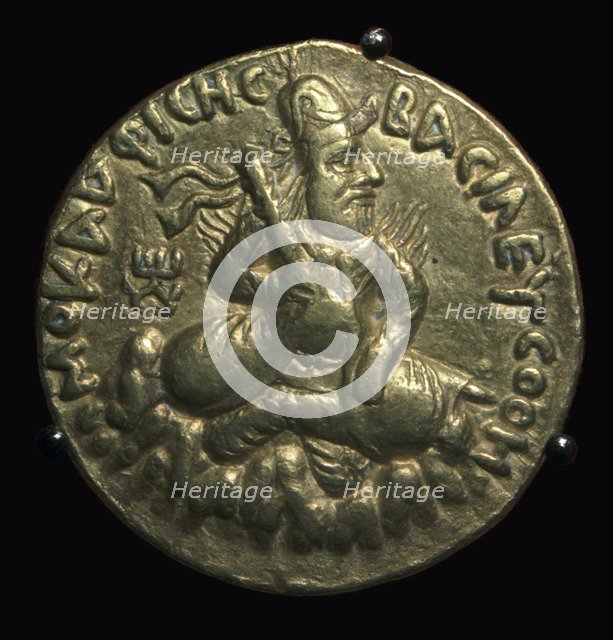 Gold coin of the Kushan emperor Vima Kadphises, 1st century. Artist: Unknown