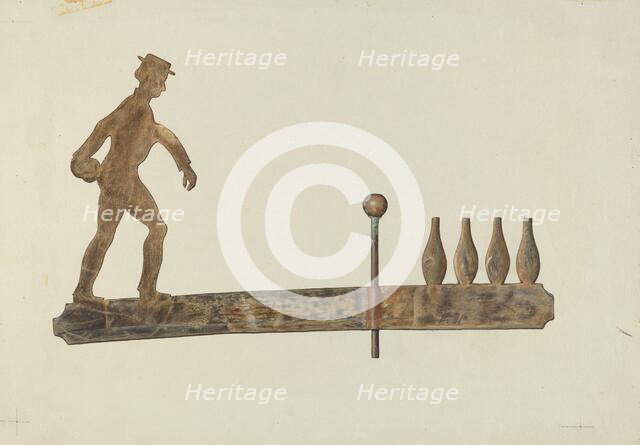 Bowling Weather Vane, c. 1938. Creator: Hazel Hyde.