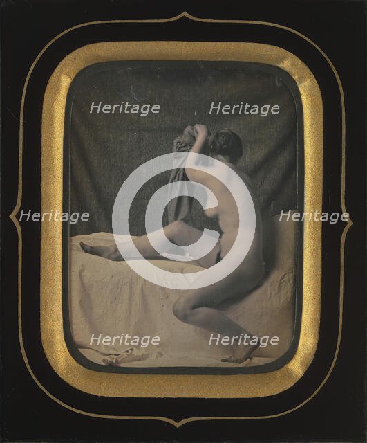 [Seated Female Nude], ca. 1850. Creator: Unknown.