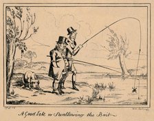 'A Good Bite or Swallowing the Bait', 1835. Creator: William Heath.