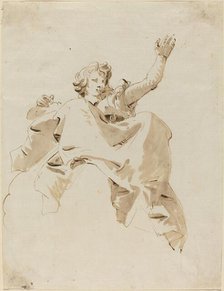 A Woman Seated on a Cloud, Seen from Below, 1750s. Creator: Giovanni Battista Tiepolo.