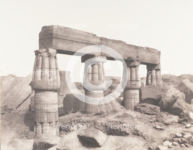 Karnak (Thèbes), Palais - Partie Posterieure - Fragment de Colonnades ..., 1851-52, printed 1853-54. Creator: Félix Teynard.