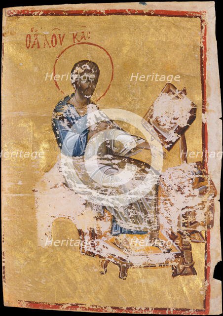 Manuscript Illumination with the Evangelist Luke, Byzantine, late 13th-early 14th century. Creator: Unknown.