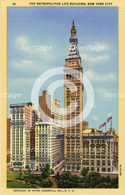 The Metropolitan Life Tower, New York City, New York, USA, 1933. Artist: Unknown