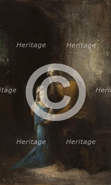 Sketch for the church of Saint-Louis-d'Antin - the Education of the Virgin, 1872.  Creator: James Bertrand.