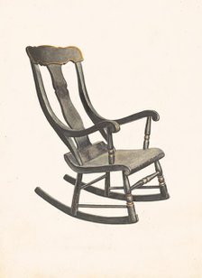 Rocking Chair (Square Back), c. 1937. Creator: Robert Gilson.