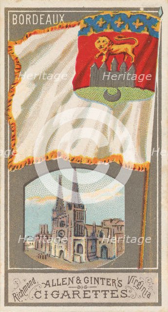 Bordeaux, from the City Flags series (N6) for Allen & Ginter Cigarettes Brands, 1887. Creator: Allen & Ginter.