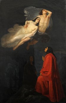 Dante and Virgil encounter Paolo and Francesca, 1846. Creator: Frascheri, Giuseppe (1809-1886).