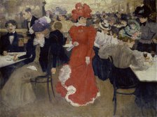 In the Café d'Harcourt at Paris. Artist: Evenepoel, Henri Jacques Edouard (1872-1899)