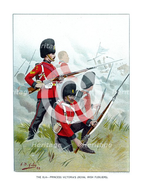 'The 87th Princess Victoria's (Royal Irish Fusiliers)', c1890.Artist: Geoffrey Douglas Giles