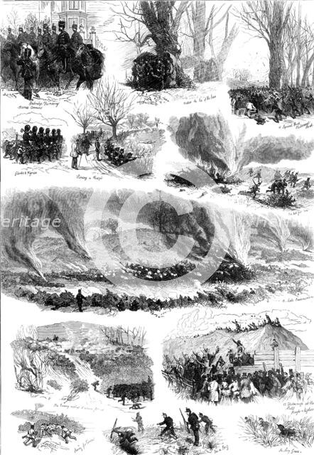 Sketches at the Volunteer Sham-Fight on Easter Monday, 1874. Creator: Unknown.