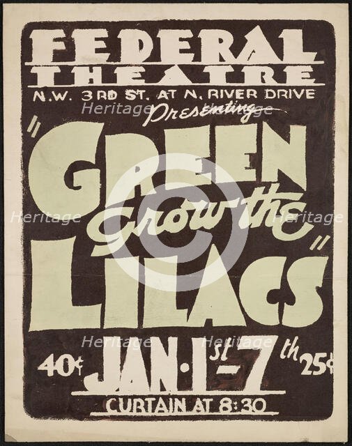 Green Grow the Lilacs, Los Angeles, 1937. Creator: Unknown.