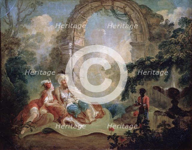 'Turkish Pasha and Odalisque', late 18th or early 19th century..   Artist: Jean-Baptiste Hilair