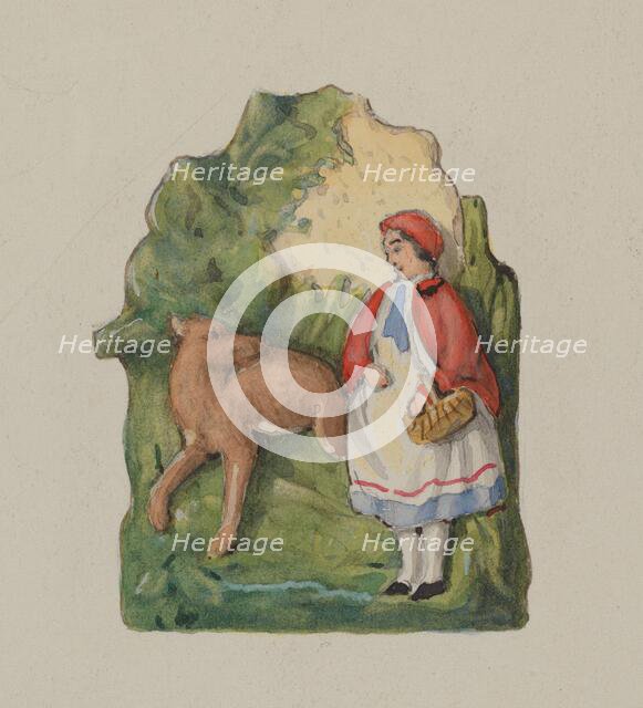 Pottery Ornament of Little Red Riding Hood, c. 1937. Creator: Dana Bartlett.