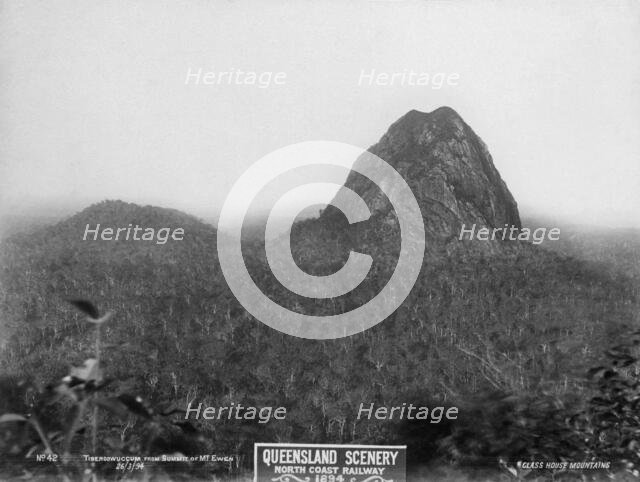 Glasshouse Mountains, Tibberoowuccum from Mt Ewen, 1894. Creator: Unknown.