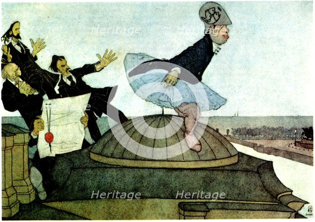 New Minerva (The Triumph of Sergei Dyagilev), 1901. Artist: Shcherbov, Pavel Yegorovich (1866-1938)