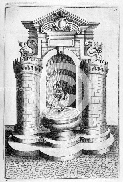 Fountain design, 1664. Artist: Georg Andreas Bockler