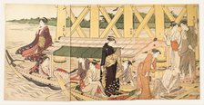 Boating Parties under the Ryogoku Bridge, c. 1785.