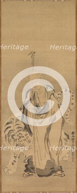 A Sage with Tiger, 17th century. Creator: Kano Tan?y? (Japanese, 1602-1674).