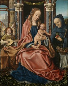 Triptych of the Holy Family with Music Making Angels. Central panel, ca 1510-1520. Artist: Master of Frankfurt (1460-ca. 1533)