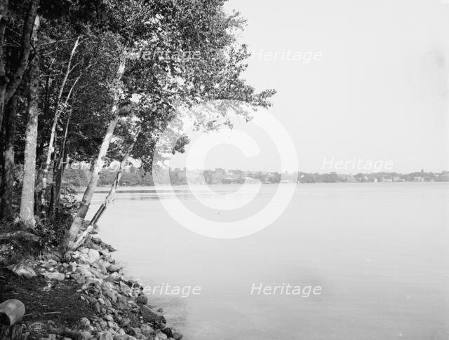 Along the shore of Wolfeborough Bay, Lake Winnipesaukee, N.H., c1906. Creator: Unknown.