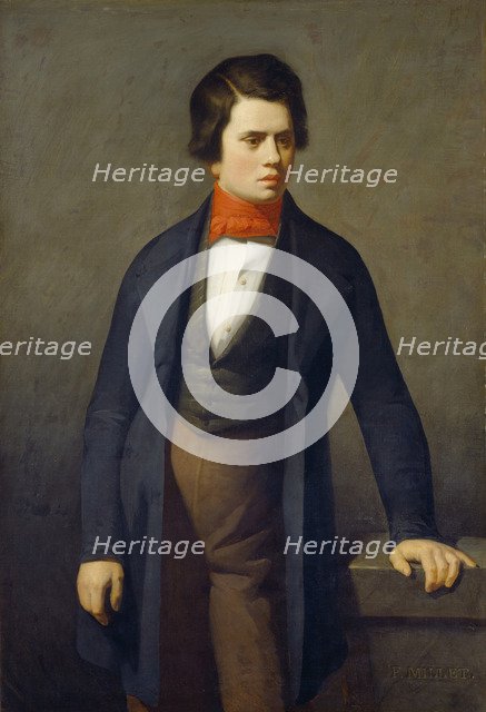 Portrait of Leconte de Lisle (1818-1894). Artist: Millet, Jean-François (1814-1875)