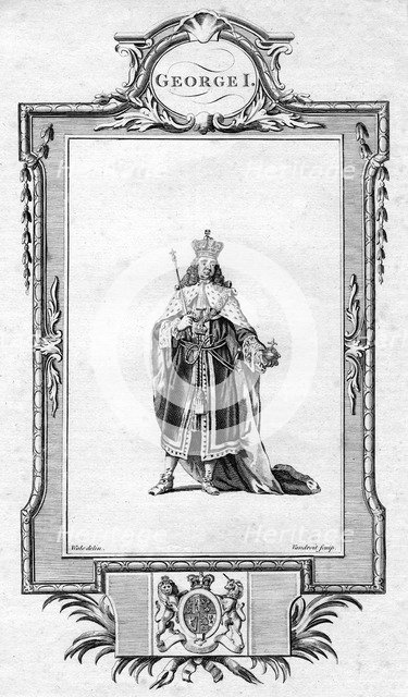 George I of Great Britain.Artist: Vandroit