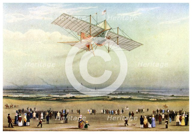 Design for an aerial steam carriage, 1843 (1956). Artist: Unknown