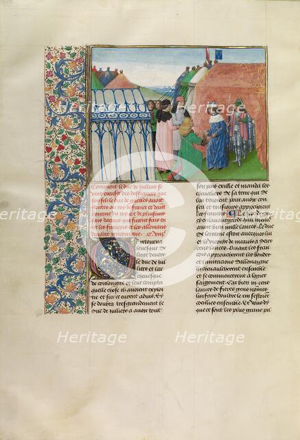 King Charles VI of France Receiving the Duke of Jülich, c1390s; about 1480-1483. Creator: Master of the Getty Froissart.