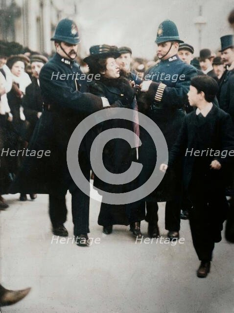 London - arrest of a suffragette, between c1910 and c1915. Creator: Bain News Service.