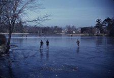 Skating, vicinity of Brockton, Mass., 1940. Creator: Jack Delano.