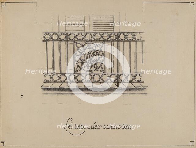 Wrought Iron Railing, c. 1936. Creator: Ray Price.