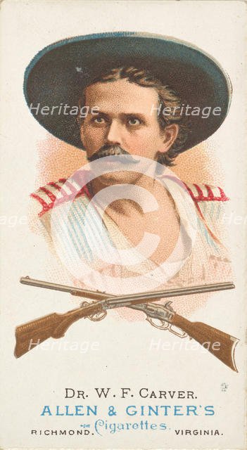 Dr. William Frank Carver, Rifle Shooter, from World's Champions, Series 1 (N28) for Allen ..., 1887. Creator: Allen & Ginter.