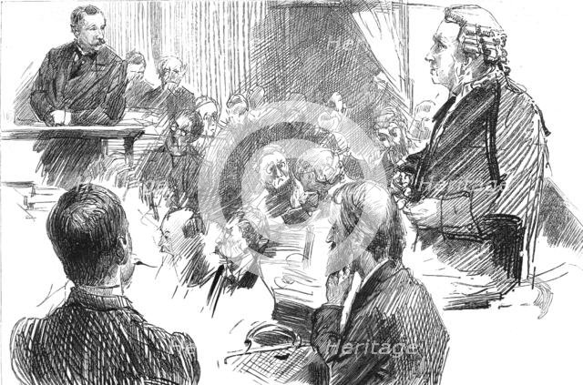 ''The Parnell Commission at the Royal Courts of Justice; Cross-Examination of Captain O'Shea by Sir  Creator: Unknown.