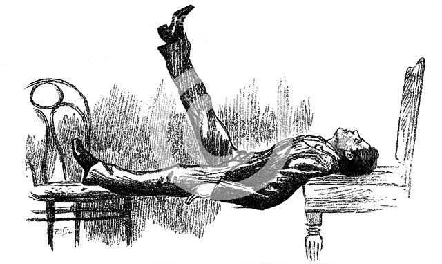 Hypnotised subject in a state of catalepsy, 1891. Artist: Unknown