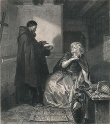 Juliet in the Cell of Friar Lawrence, 1867. Artist: Herbert Bourne