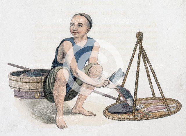 A fishmonger, 1800. Artist: J Dadley
