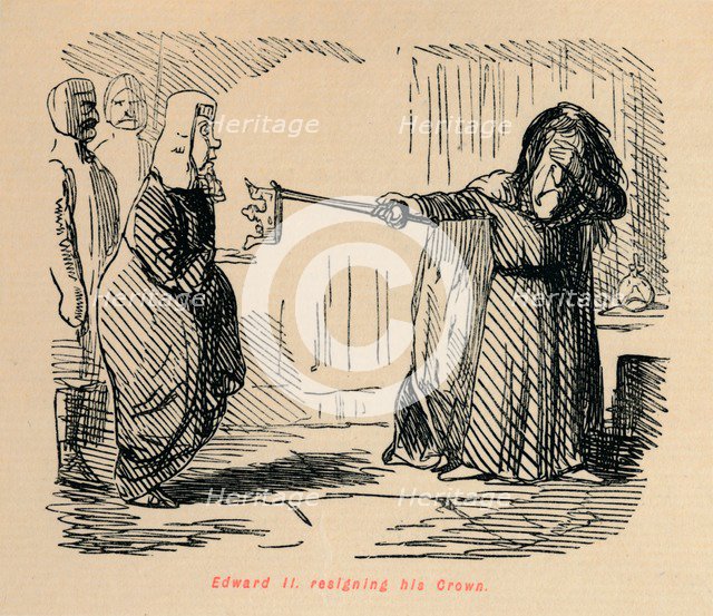 'Edward II. resigning his Crown', c1860, (c1860). Artist: John Leech.